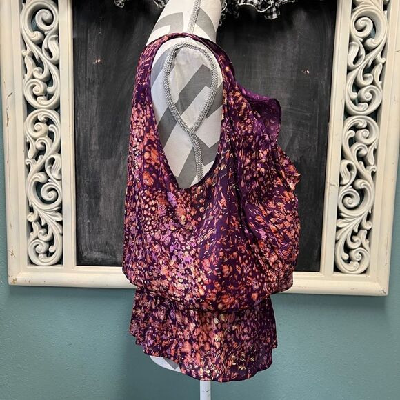 a.n.a Purple and Orange Ruffle Blouse - Picture 4 of 7